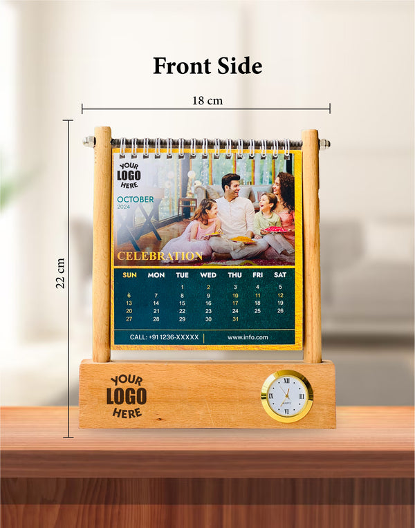 2025 Personalized Corporate Calendar Wooden Base