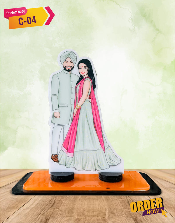 Personalized Indian Wedding Miniature with acrylic material | C-04