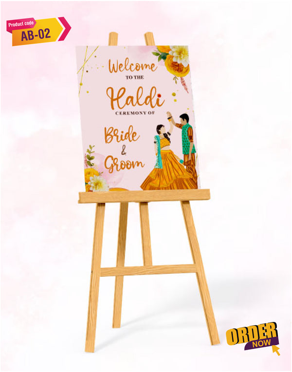 WELCOME BOARD FOR HALDI FUNCTION CEREMONY | AB-02